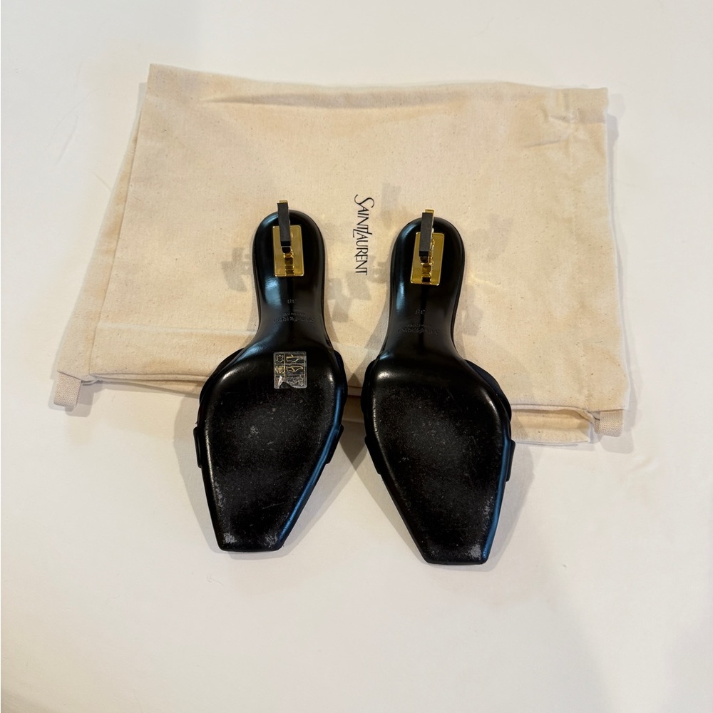 Saint Laurent Black Leather Mules - Picture 3 of 3